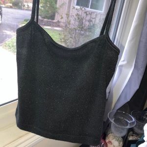 BRANDY MELVILLE BLACK GLITTER SQUARE NECK TANK!!!